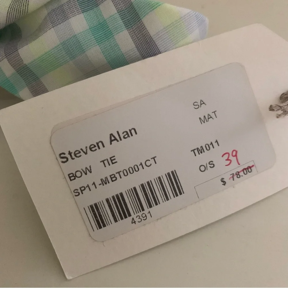 NWT Steven Alan Plaid Bowtie - Picture 6 of 6